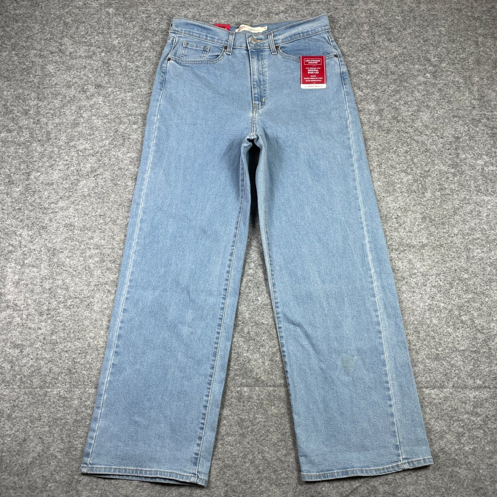 Levi Strauss Signature Jeans Womens 10 W30 Blue Heritage Original Wide Leg NEW